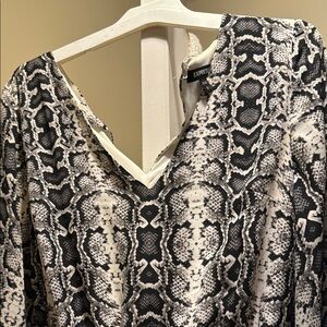 Express Black and White Snake Print Blouse